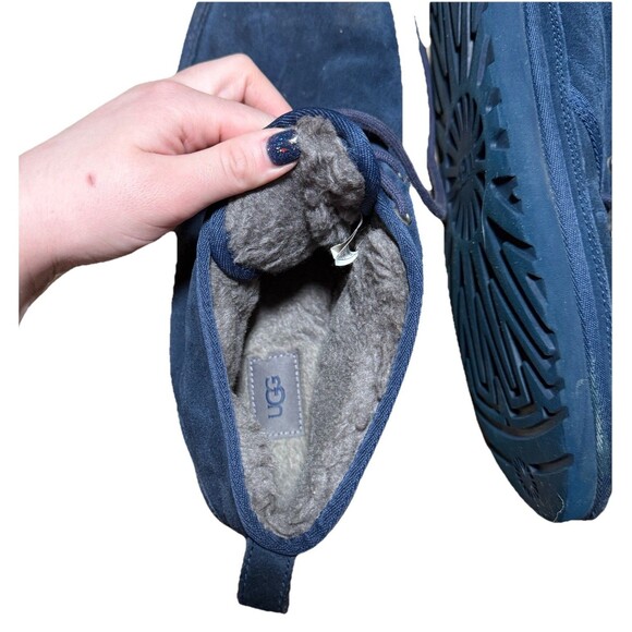 Ugg Australia Men\'s Chukka Neumel Lace Up Boot New Navy Sheepskin Lining 13 main image 6